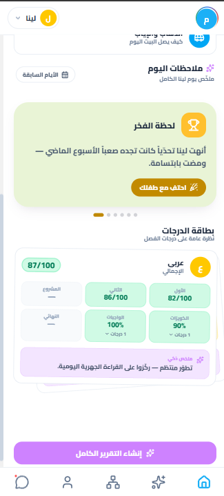 A moment of pride, and the Arabic grades card